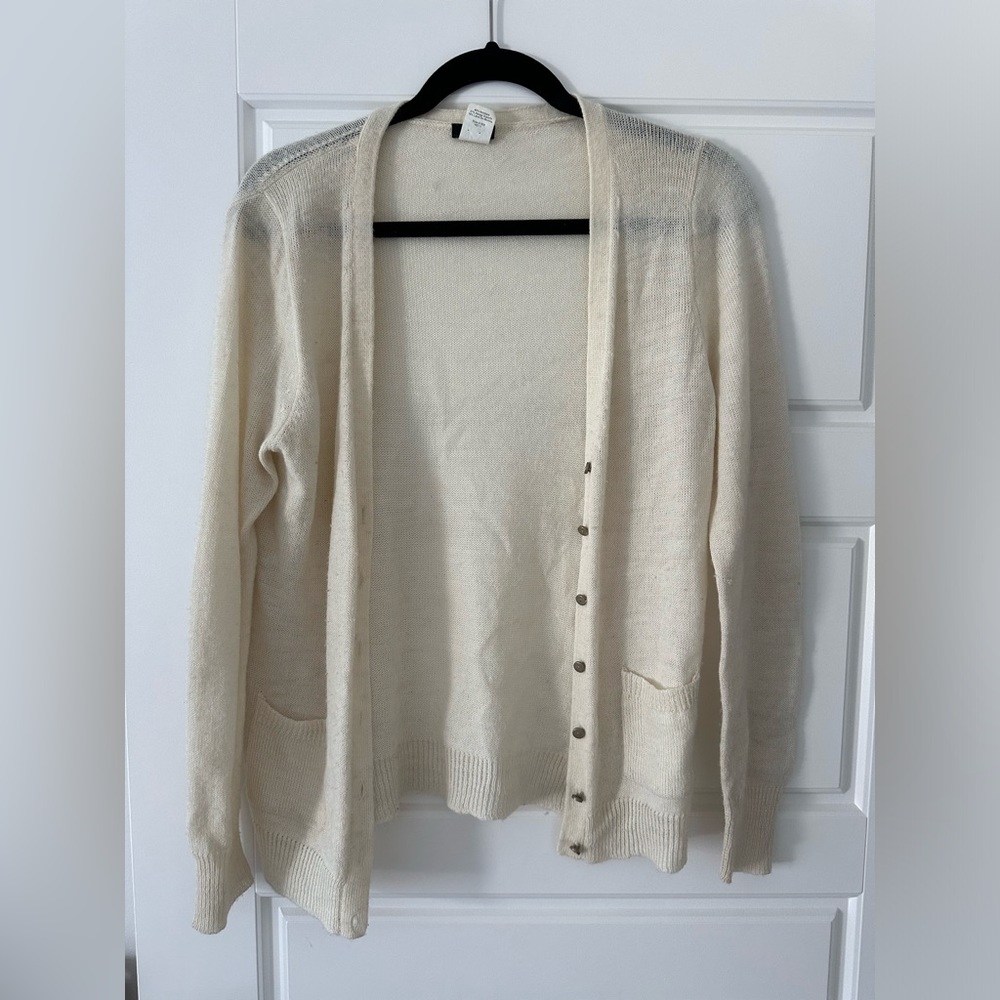 JCrew cream cardigan